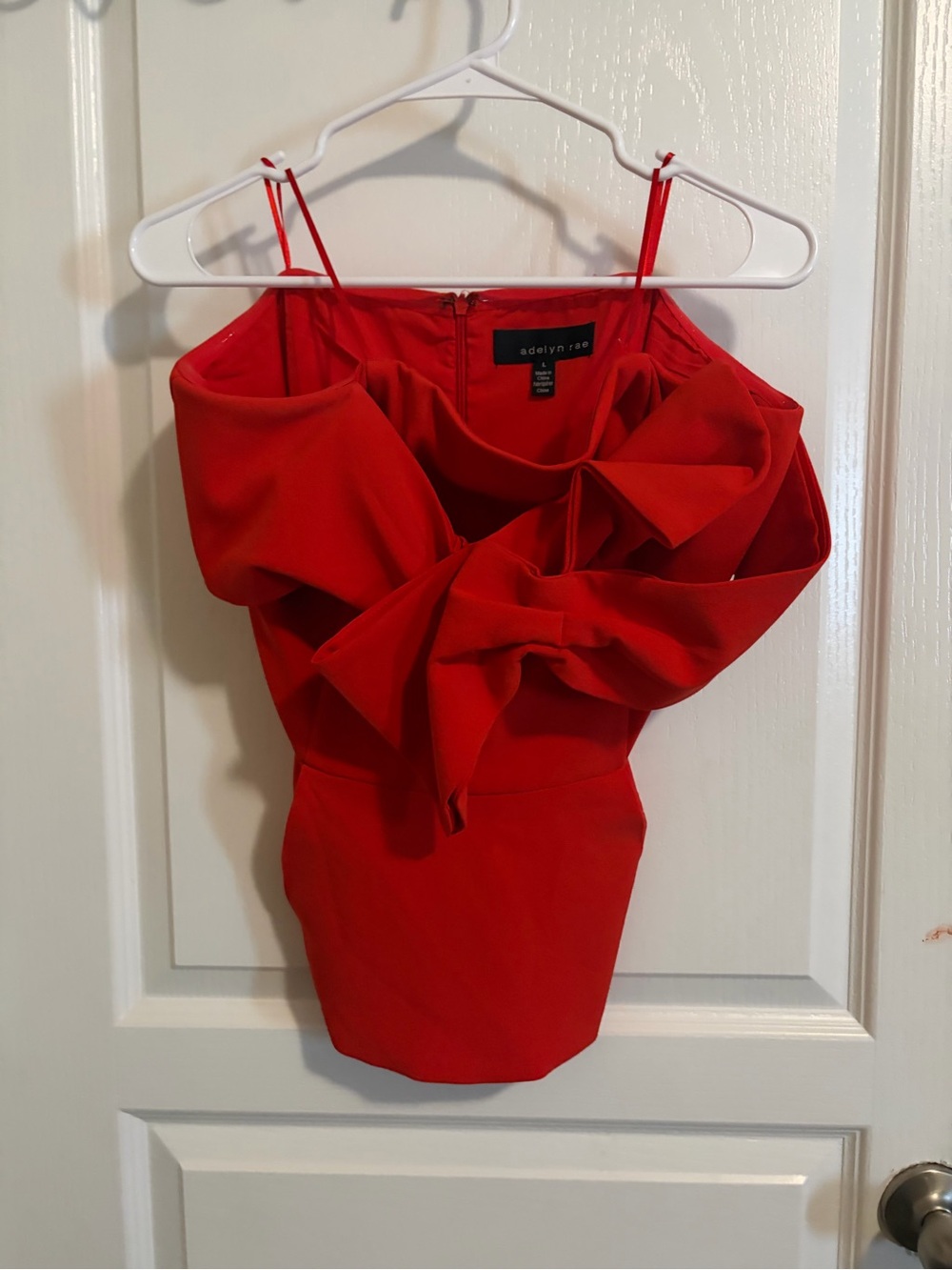 Adelyn Rae Bright Red Ruffle Mini Dress